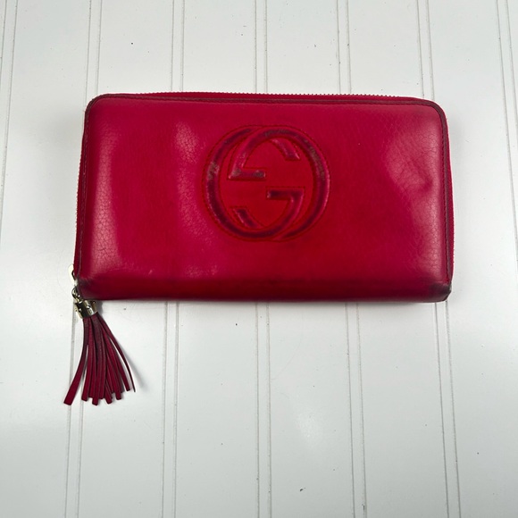Gucci GG Pink Leather Zippy Wallet - Picture 9 of 13